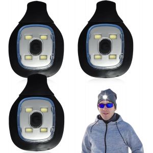 Jgd-3pcs Lampes Frontales Led De Remplacement Pour Bonnet Usb Rechargeable Ultra Lumineuse &Eacute;tanche Clignotante Lumi&egrave;re Blanche Alarme Course - Neuf