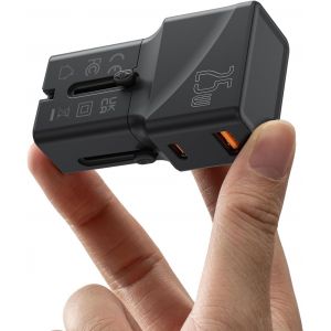 Eryi-Adaptateur Secteur De Voyage International , Adaptateur Secteur Universel, Chargeur Mural, Charge Rapide Type-C 25 W, Bloc D[1533] - Neuf