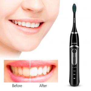Brosse A Dents Electrique Ultrasonique Rechargeable Kivos, Brosse A Dents De Voyage Electronique Sans Fil, Nettoyage Noir - Neuf