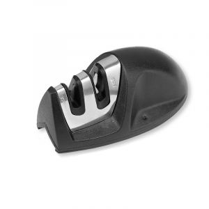 Aiguiseur De Couteaux De Cuisine Professionnel 2 En 1, Aiguiseur Manuel Pour Couteaux En Acier Inoxydable Et En Céramique De Toutes Tailles, Base Antidérapante Noire - Neuf