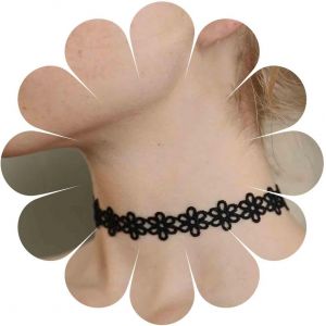 Kal-Collier Ras Du Cou En Dentelle Creuse Vintage Collier De Fleurs En Dentelle Noire Collier En Dentelle Gothique Des Années 90 Collier Tatouage Victorien Bijoux Pour Femmes - Neuf