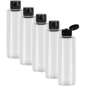 5 Pi&egrave;ces Flacon Vide Voyage 200ml,Bouteille de Voyage,Rechargeable,Transparente,Flacon avec Flip Cap Vide,Bouteilles en Plastique pour Cosm&eacute;tique,Gel Douche,Shampoing - Neuf