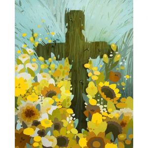 Painting By Numbers Christian Flower Cross 40x50 Cm - Neuf