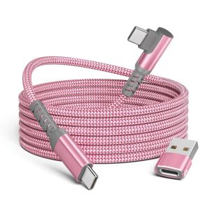 TRAHOO-C&acirc;ble USB C vers USB C 100W &agrave; Angle Droit avec Adaptateur USB 3M,Type C C&acirc;ble PD Charge Rapide pour MacBook,iPhone 16 17,iPad Pro 10th Air 5 Mini 6,Samsung Galaxy S5 S24 A54,Z Flip Fold 3 - Neuf