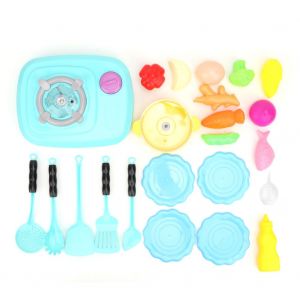 Cuisine de jeu pour enfants, ensemble de jouets de cuisine, cuisiniere a gaz, ensemble de patisserie, modele de jouets educatifs (vert) - Neuf