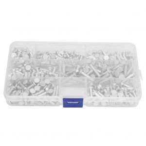 Rivet À Frapper Aluminium,Rivet A Frapper,Aluminum Brazier Rivets,Kit De Rivets,Assortiment Rond De Rivets Solides,Rivets Solides,Outil De Rivet Solide,Rivets,Outil De Rivet Solide M4 350 Pièces M4 À - Neuf
