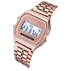 Montre-Bracelet Électronique Numérique Ultra-Fine En Acier À Led, Lumineuse (Argent) - Neuf