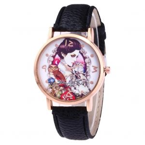 Montre Dames Personnalit&eacute; Montre Femmes &Agrave; La Mode Mouvement Fin Montre Cuir Montre-Bracelet (Noir) - Neuf