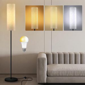 Nouvelhorizonstore-Salon Lampadaire Sur Pied Avec 3 Temp&iquest;&iquest;Ratures De Couleur Ampoule E27 12w Moderne Lampadaire Led Dimmable Chambre Lampe Sur Pied Avec Abat-Jour En Lin, 175cm - Neuf
