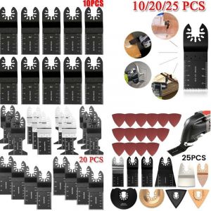 Jeu de lames de scie oscillantes pour outils multifonctions, acier &agrave; haute teneur en carbone, 10/20/25 pi&egrave;ces - Neuf