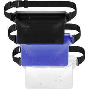 Waterproof Pouch with Waist Strap, 3 Pack Screen Touchable Dry Bag for Phone Valuables - Neuf