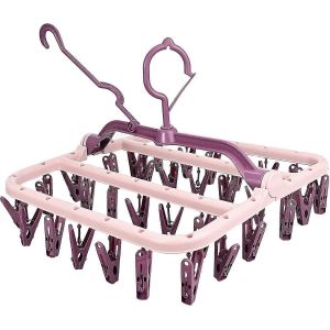 Séchoirs à chaussettes,cintre à linge pliant avec 32 pinces,étendoir à linge,porte-cintre à linge - Neuf