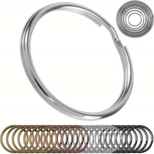 KAL-Jeu D'Anneaux Pour Clés, Ø 38 Mm De Diamètre, 12 Pièces, En Acier Trempé, En Argent, Anneaux Métalliques Porte-Clés, Organisation De Clés De Voiture, Clés De Porte D'Entrée - Neuf