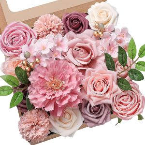Sjzg-Fleurs Roses Artificielles Pour Gâteau, Fleurs En Soie, Rose De Printemps Pour Décoration De Mariage, Loisirs Créatifs, Centres De Table, Bouquet De Mariée, Décoration D'intérieur - Neuf