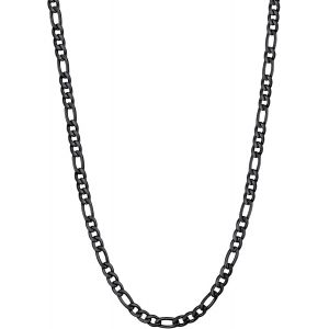 Kal-Cha&icirc;ne Homme Figaro 1+3 En Acier Inoxydable/Plaqu&eacute; Or/Noir Collier &Agrave; Maillon 3mm/5mm/9mm/12mm - Longueur 46cm/51cm/55cm/61cm/66cm/71cm/76cm - Neuf
