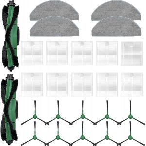 Kit Accessoires Compatible iRobot Roomba Essential Series 104 105 Combo Y0140 Y0110, 2 Brosses Rouleau 10 Brosses Laterales 10 Filtres 4 Pads Serpillere Pieces Remplacement - Neuf