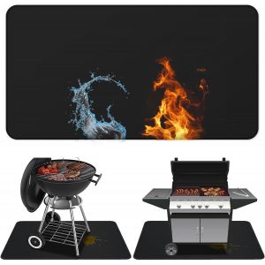 Ulteronixshop-Tapis de chemin&eacute;e ignifuge - 100 x 180 cm - Protection du sol pour po&ecirc;le &agrave; bois - Ignifuge - 1800 &deg;F - Tapis de barbecue pour barbecue &agrave; gaz - Barbecue au charbon de bois - Neuf