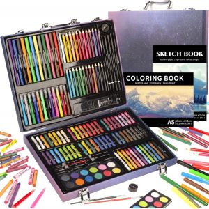 MEVRONISSHOP-Mallette dessin Enfant, 150 pi&egrave;ces coloriage kit dessin Enfant, Art Set, Mallette de Coloriage - Neuf