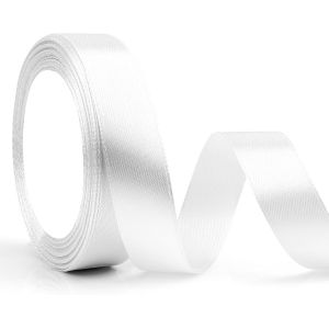 Rubans En Satin Blanc - 22 Mm X 23 M - Pour Emballage Cadeau, Ballons, Mariage, Bricolage Et Couture - Neuf