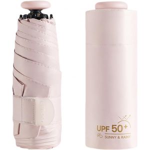 Nzqaf-Mini Parapluie De Voyage Anti-Uv, Protection Upf 50 99,9% Compact/Léger Petit Portable, Sac À Dos/Sac À Main Pliable Parapluie De Poche, Pluie,Blocage/Femmes, Enfants - Neuf