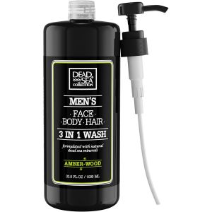 Gel Douche 3 En 1 Pour Hommes À L'huile De Bois D'ambre - Gel Douche,Shampooing Pour Hommes,Nettoyant Visage (1000 Ml) - Neuf