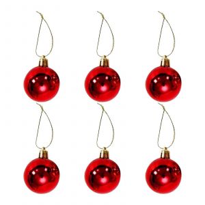 6 Pcs Rouge de No&euml;l Boules de 5cm, Incassable Ornements d'Arbre, Compatible avec No&euml;l et la F&ecirc;te de Mariage D&eacute;corations - Neuf