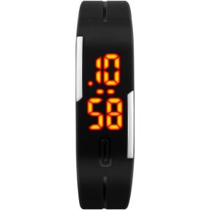 Eryi-Minimalisme Montres Bracelet Digital Sport Rectangulaire Plastique De La Lunette Et Caoutchouc Ruban Outdoor Montre Rétro Eclairage Led Affichage - Neuf