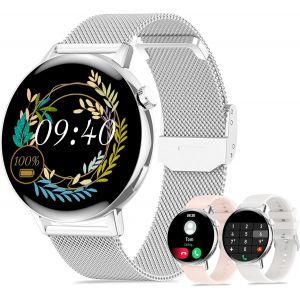 Montre Connect&eacute;e Femme Avec Appel Bluetooth, 1.32'' D&eacute;licate Smartwatch Moniteur De Fr&eacute;quence Cardiaque/20+ Modes Sportifs/ Spo2/ Podom&egrave;tre/Sommeil, &Eacute;tanche Montre Intelligente Pour Android Ios - Neuf