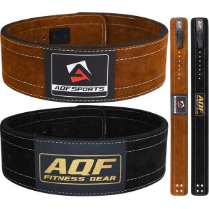 Ceinture Musculation Levier Boucle, Approuvé Ipl Uspa - 4"" Largeur 10mm D'épaisseur Cuir Vache Daim Ceinture De Force, Ceinture Halterophilie Pour Powerlifting & Sport Homme[Ela710152] - Neuf