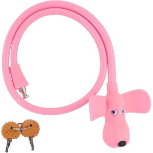 Chenquansarl-Antivol Velo, Cadenas Vélo Enfant, Cadenas Antivol Clé Pour Vélo, Antivol Créatif Avec 2 Clés, 70 Cm De Long, Cadenas Velo Antivol Rose, Pour Vélo, Porte, Skateboard, Casque Et Plus Enco - Neuf