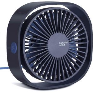 Petit ventilateur de bureau USB amélioré,vent fort à 3 vitesses et ventilateur de circulation d'air USB silencieux et rotatif à 360° - Neuf