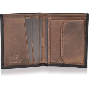 Mini Wallet with RFID Protection, Vintage Black and Brown, Vintage - Neuf
