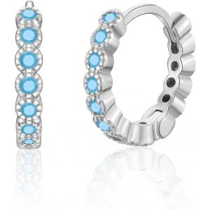 Kal-Petites Boucles D'oreilles Cr&eacute;oles Argent&eacute;es Et Dor&eacute;es Pour Femme | Argent Sterling 925 Sleeper Huggie Boucles D'oreilles Avec Zircons | Boucles D'oreilles Hypoallerg&eacute;niques Pour Filles Bijoux Ca - Neuf