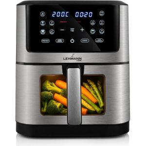 Friteuse &Agrave; Air Chaud Xxl 8 Litres, 1800 W Avec R&eacute;glage De La Temp&eacute;rature Jusqu'&Agrave; 200&deg;C, Air Fryer Avec 10 Programmes, Minuterie, Manger Sainement Sans Huile, Cuire, R&ocirc;tir, S&eacute;cher - Neuf