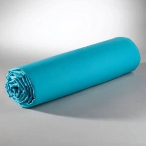 Drap Housse - Home Deco - 160x200 Cm - 100% Coton - 57 Fils/Cm² - Bleu Turquoise - Neuf