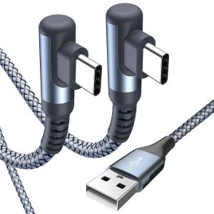 Kalanka-Usb C Kabel 3.1a Schnellladung [2st&uuml;ck 2m], Ladekabel Usb C Winkel Type C Kabel Nylon F&uuml;r iPhone 17 16 15 Pro Max,Samsung Galaxy S25 S24 S23 S22,S21,S20 S10 S9,S8,Note20,M31 M30s M20,A72 A71 - Neuf