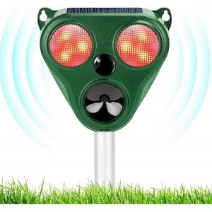R&eacute;pulsif pour chats d'ext&eacute;rieur, r&eacute;pulsif &agrave; ultrasons pour chats, r&eacute;pulsif &eacute;tanche IP66 pour chiens, rechargeable par &eacute;nergie solaire et USB. Prot&egrave;ge des chiens, chats et oiseaux. Id&eacute;al pour les jardins et les espaces ext&eacute;rieurs. - Neuf