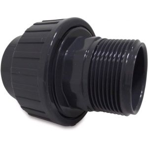 Kalanka-Mega Koppeling Pvc-U 50 Mm X 1 1/2" Lijmmof X Buitendraad 10bar Grijs - Neuf