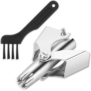 Tondeuse &Agrave; Poils De Nez En Acier Inoxydable - Avec Brosse Pour Favoris, Visage - Manuelle, Lavable - Pour Hommes Et Femmes - Neuf