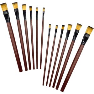 Nylon Pinceaux Artiste,Petits Pinceaux Plats Et Ronde Pointus (Pinceau &iquest;&iquest; Huile En Nylon-12) - Neuf