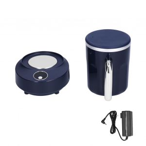 Hjlian Tasse Intelligente A Double Usage Avec Controle De Temperature, Pour Le Bureau, Pour Le Cafe Et Les Boissons, Chauffage Rapide A Froid, Pour Le Bureau (Us 100-240 V) (Bleu Marine) - Neuf