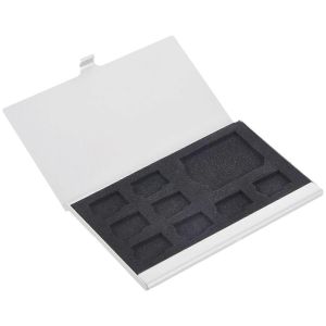 9 Support de stockage de carte m&eacute;moire Micro-SD / SD Protecteur de bo&icirc;te Bo&icirc;tiers m&eacute;talliques 8 TF et 1 SD - Neuf