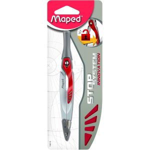 Yemaesre-Compas Stop System - Système De Verrouillage Breveté - Tracé Parfait - Avec Sécurité Protège Pointe Et Mine - Compas Mine - Dès 10 Ans - Neuf