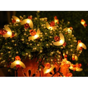 Guirlande Lumineuse Solaire Abeille - 30 Led D&eacute;coratives D'ext&eacute;rieur - Neuf