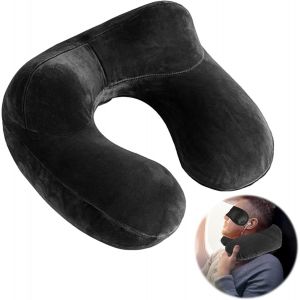 Kalanka-Oreiller Gonflable, Coussin De Voyage, Coussin Avion, Gonflage Rapide, Daim Doux, Cervical En Forme De U Irr&eacute;gulier, Amovible, Lavable, Convient Pour Les Voyages Et Les Pauses Au Bureau - Neuf