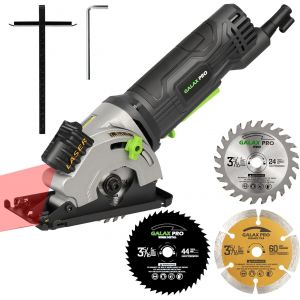 Ulteronixshop-Scie Circulaire 580W , 3500 RPM, Trois tranches de scie de 85 mm, &Eacute;quip&eacute; de rails de guidage laser, Convenu pour le coupage du bois, du PVC et d'autres mat&eacute;riaux - Neuf