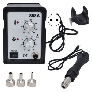 XYONG Station de soudage a air comprime 858A, temperature reglable, etabli de dessoudage numerique, 700 W, 220 V, prise UE 220 V - Neuf