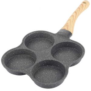 Checarzhn--No1-Poele A Pancakes Manche Amovible,Poêle À Omelette Antiadhésive En Aluminium Poêle Plusieurs Compartiments Casserole Pancake Induction Poignée Amovible Pour Cuisinière Gaz Électrique Cé - Neuf