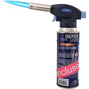Eryi-- Lot Chalumeau De Cuisine + Cartouche Gaz Incluse. Flamme Réglable. Idéal Pour Pâtisserie, Barbecue, Feu, Soudure, Camping, Cheminée, Bricolage. - Neuf