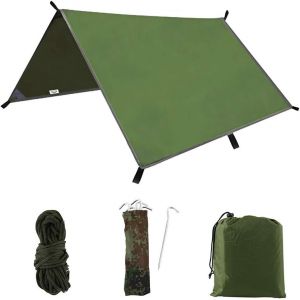 Yemaesre-Bâche De Tente De Camping, 3 M X 3 M, Bâche De Tente Imperméable, Coupe-Vent, Abri De Camping, Portable, Légère Pour Camping, Voyage, Plage, Randonnée - Neuf